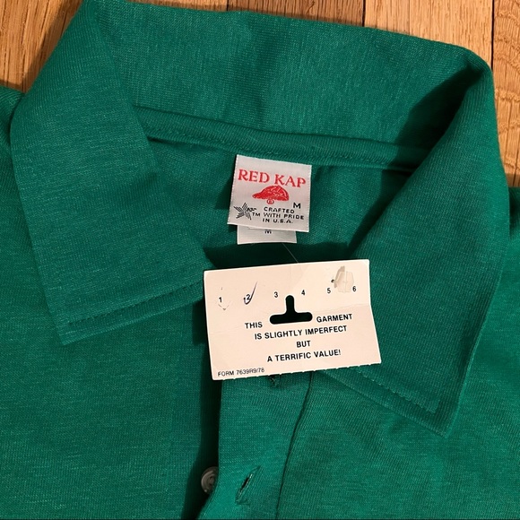 Vintage Red Kap Mens Green Short Sleeve USA Made Golf Polo Size M New With Tag - Picture 2 of 7